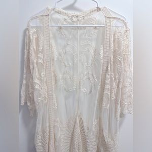 Anthropologie lace sheer duster